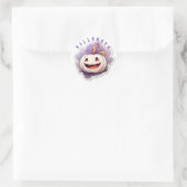 SCHATTIGEE POMPOEN LACHT RONDE STICKER (Tas)