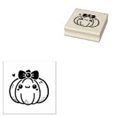 Schattigee pompoen met boog 	rubberstempel (Gestempeld)