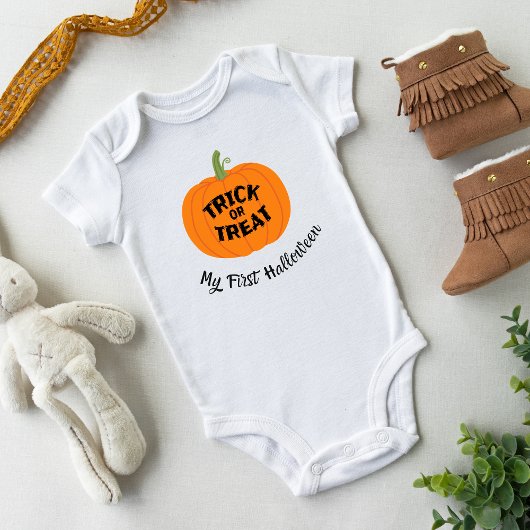 Schattigee Pompoen Trick or treat Baby Bodysuit