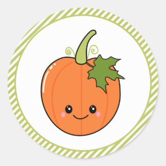 Schattigee pompoen verjaardag ronde sticker