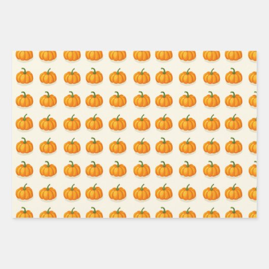 Schattigee pompoenen Herfst Oogst Inpakpapier Vel (Voorkant 2)