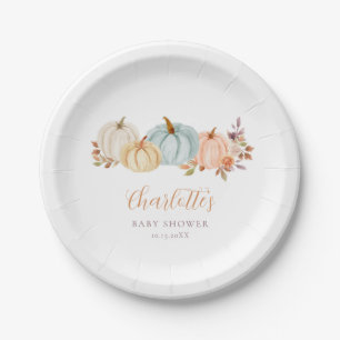 Schattigee pompoenen herfstbloemen BABY SHOWER Papieren Bordje