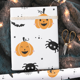 Schattigee pompoenen, spinnen en vleermuizen Hallo Cadeaupapier