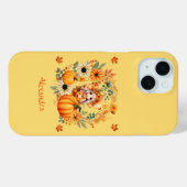 Schattigee pompoenfee in herfstkrans Case-Mate iPhone case (Achterkant (horizontaal))