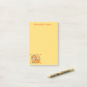 Schattigee pompoenfee in herfstkrans post-it® notes (Op bureau)