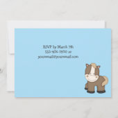 Schattigee Pony 1e verjaardagsuitnodiging Kaart (Achterkant)