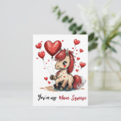 Schattigee pony aangepaste valentijn feestdagenkaart (Staand voorkant)