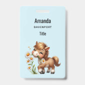 Schattigee Pony eet madeliefjes Badge (Back)