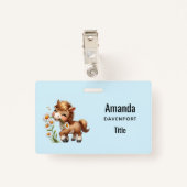 Schattigee Pony eet madeliefjes Badge (Achterkant met clip)