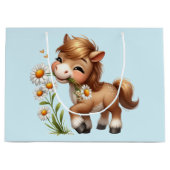 Schattigee Pony eet madeliefjes Groot Cadeauzakje (Voorkant)