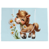 Schattigee Pony eet madeliefjes Groot Cadeauzakje (Achterkant)