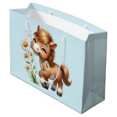 Schattigee Pony eet madeliefjes Groot Cadeauzakje (Achterkant Gekanteld)