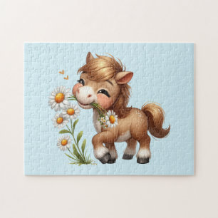 Schattigee Pony eet madeliefjes Legpuzzel