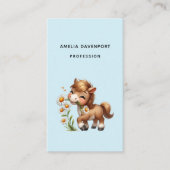 Schattigee Pony eet madeliefjes Visitekaartje (Voorkant)