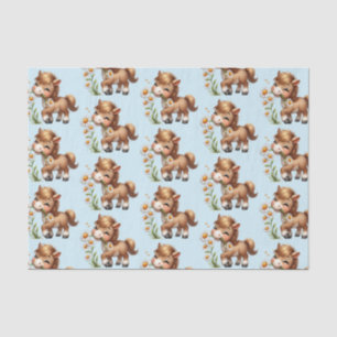 Schattigee Pony eet madeliefjespatroon Tissuepapier