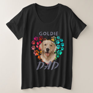 Schattigee poot Hart gouden Hond Puppy Huisdier Di Grote Maat T-shirt