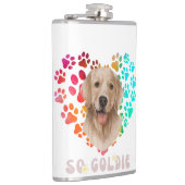 Schattigee poot Hart gouden Hond Puppy Huisdier Di Heupfles (Rechts)