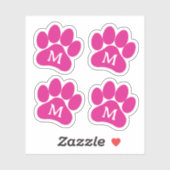Schattigee pootafdruk Gepersonaliseerd Initiaal Ho Sticker (Vel)