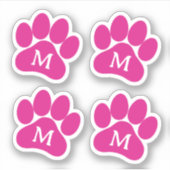 Schattigee pootafdruk Gepersonaliseerd Initiaal Ho Sticker (Voorkant)