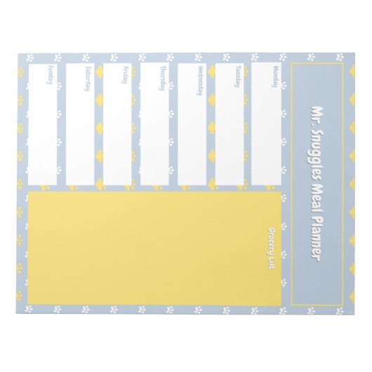 Schattigee pootafdruk | maaltijdplanner notitieblok (Voorkant)