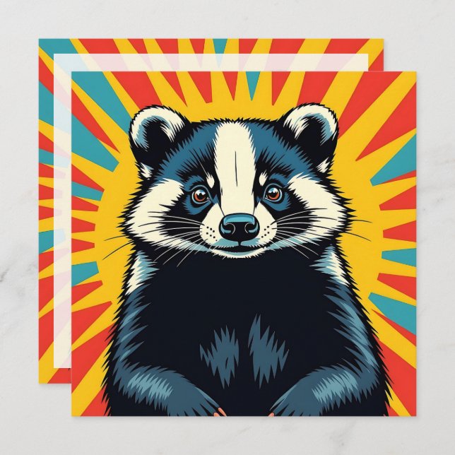 Schattigee Pop Art Badger Blank (Voorkant / Achterkant)