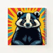 Schattigee Pop Art Badger gepersonaliseerd Notitieboek (Achterkant)