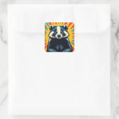 Schattigee Pop Art Badger Vierkante Sticker (Tas)