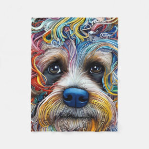 Schattigee Pop Art Terrier Fleece Deken