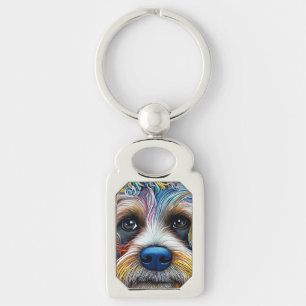 Schattigee Pop Art Terrier Sleutelhanger