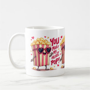 Schattigee Popcorn Valentijn Je maakt mijn hart Po Koffiemok