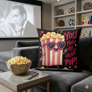Schattigee Popcorn Valentijn Je maakt mijn hart Po Kussen