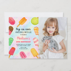 Schattigee Popsicle Party verjaardagsuitnodiging Kaart