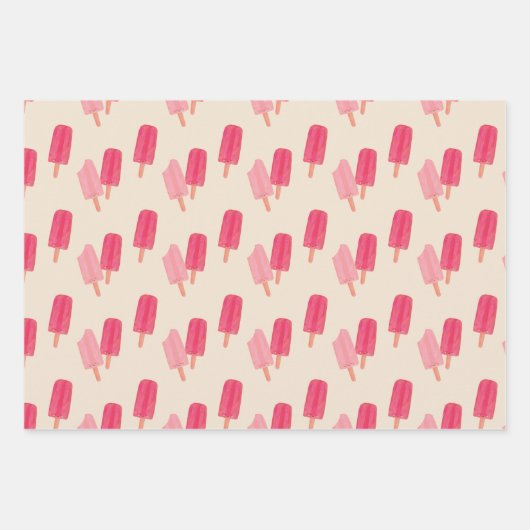 Schattigee Popsicle Wrapping Paper Flat Sheet Set  (Voorkant 3)