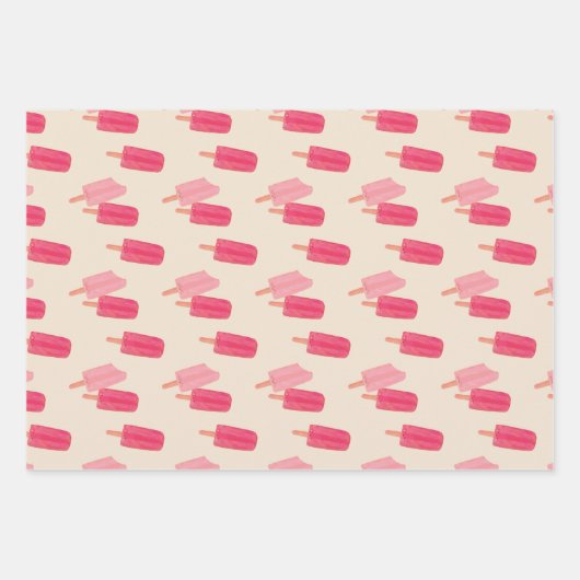 Schattigee Popsicle Wrapping Paper Flat Sheet Set  (Voorkant)
