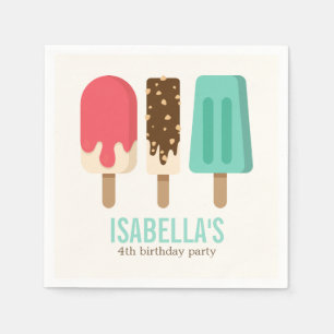 Schattigee Popsicles Verjaardagsfeest Servet