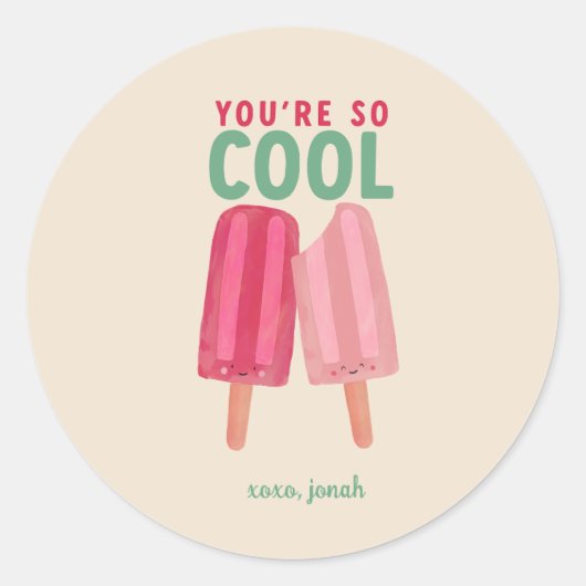 Schattigee Popsicles Zomer Valentijn Sticker (Voorkant)