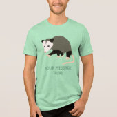 Schattigee Possum Illustratie Gepersonaliseerd Tri-Blend Shirt (Voorkant)