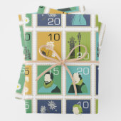 Schattigee postzegels inpakpapier vel (In situ)