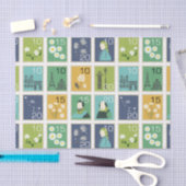 Schattigee postzegels tissuepapier (Craft)