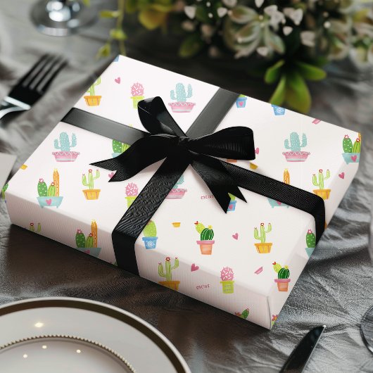 Schattigee potcactussen & woestijn Plant Cadeaupapier