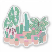 Schattigee potplanten Sticker (Voorkant)