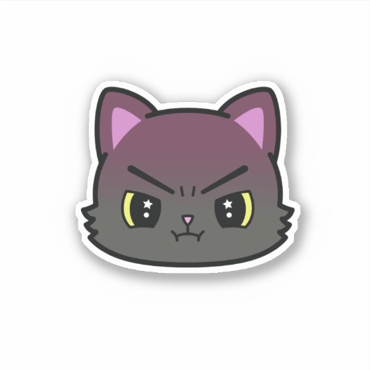 Schattigee Pouting Cat Sticker (Voorkant)