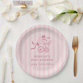 Schattigee Preppy Baby kinderwagen Baby shower Papieren Bordje