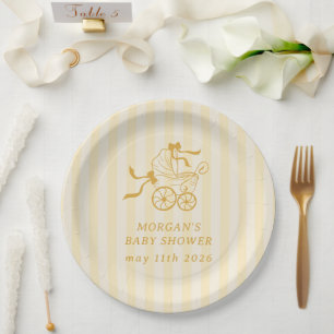 Schattigee Preppy Baby kinderwagen Baby shower Papieren Bordje