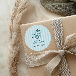 Schattigee Preppy Baby kinderwagen Baby shower Ronde Sticker