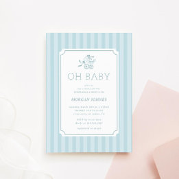 Schattigee Preppy Baby Stroller Baby shower Uitnod Kaart