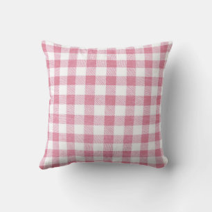 Schattigee Preppy Pink Gingham Plaid Pattern Kussen