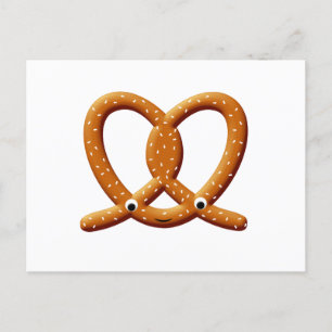 Schattigee Pretzel Tekening Prints Briefkaart
