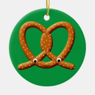 Schattigee Pretzel Tekening Prints Keramisch Ornament