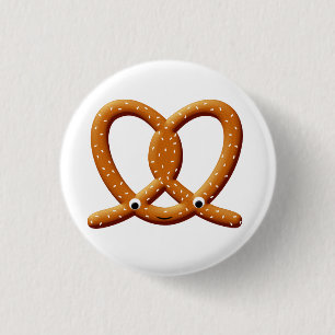 Schattigee Pretzel Tekening Prints Ronde Button 3,2 Cm